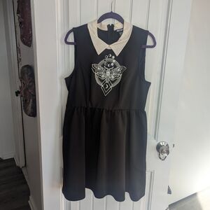 Size XL Hot Topic Death Moth Gothic Collar Sleeveless Dress